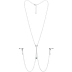 14G 5/8 Blue Gem Sun Heart Star Nipple Chain Necklace