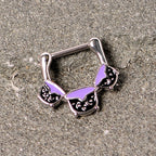16G 3/8 Black Purple Cauldron Halloween Cartilage Clicker