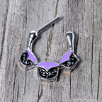 16G 3/8 Black Purple Cauldron Halloween Cartilage Clicker