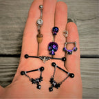 Clear Gem Brown Autumn Acorn Dangle Belly Ring