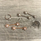 16G 3/8 Clear Gem Holiday Snowflake Septum Clicker