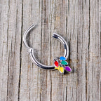 16G 3/8 Christmas Lights Holiday Septum Clicker