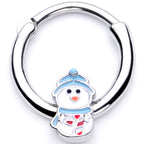 16G 3/8 Snowman Winter Holiday Christmas Septum Clicker