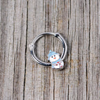16G 3/8 Snowman Winter Holiday Christmas Septum Clicker