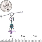 14G Purple Gem Solstice Sun Moon Dangle Halloween Industrial Barbell 38mm