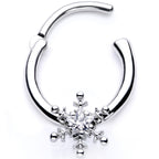 16G 3/8 Clear Gem Holiday Snowflake Septum Clicker