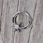 16G 3/8 Clear Gem Holiday Snowflake Septum Clicker
