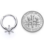16G 3/8 Clear Gem Holiday Snowflake Septum Clicker