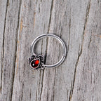 16G 3/8 Red Gem Holly Leaf Holiday Hinged Segment Ring