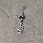 Vitrail Clear Gem Abstract Charm Dangle Belly Ring