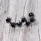 16G 1/4 Black CZ Gem Black Spider Halloween Cartilage Tragus