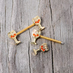 14G 9/16 Orange Gem Gold Tone Holiday Wine Nipple Ring Set