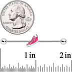 14G Pink High Top Sneaker Industrial Barbell 38mm