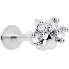 16G 5/16 Clear CZ Gem Paw Print Cat Labret Monroe Tragus