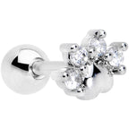 16G 1/4 Clear CZ Gem Paw Print Cat Cartilage Tragus Earring
