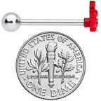 Red Blue Witch Moon Halloween Barbell Tongue Ring