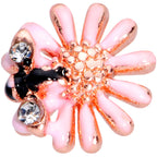 16G 1/4 Clear Gem Rose Gold Tone Flower Bee Cartilage Tragus
