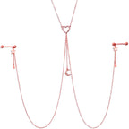 14G 5/8 Aurora Gem Rose Gold Hue Star Moon Nipple Chain Necklace