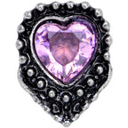 16G 1/4 Pink Gem Regal Valentines Heart Cartilage Tragus Earring