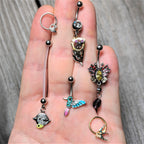 16G 3/8 Clear Gem Silhouette Unicorn Closure Ring