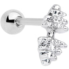 16G 1/4 Clear Gem Weightlifting Barbell Cartilage Tragus Earring