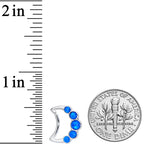 16G 3/8 Blue Orb Moon Left Ear Closure Ring