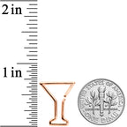 16G 5/16 Rose Gold Tone Bottoms Up Wine Glass Closure Ring