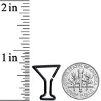 16G 5/16 Black Plated Bottoms Up Wine Glass Closure Ring