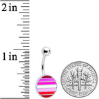 Pink Red White Lesbian Pride Flag Belly Ring
