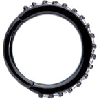 16G 5/16 Clear CZ Gem Black Plated Hinged Segment Ring
