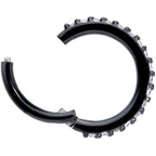 16G 5/16 Clear CZ Gem Black Plated Hinged Segment Ring