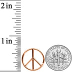 16G 1/4 Rose Gold Tone Retro Peace Sign Closure Ring