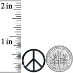 16G 1/4 Black Retro Peace Sign Closure Ring