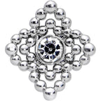 16G 5/16 Clear Gem Textured Cross Labret Monroe Tragus