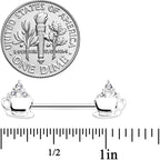14G 9/16 Clear Gem Hot Cocoa Barbell Nipple Ring Set