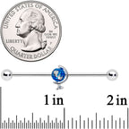 14G Globe Earth Industrial Barbell 38mm