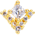 20G 5/16 Clear CZ Gem Gold Tone Chevron Nose Hoop