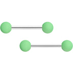 14G 9/16 Mint Green Matte Barbell Nipple Ring Set