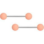 14G Purple Peach Matte Barbell Nipple Ring Set of 4