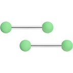 14G 9/16 Mint Green Hot Pink Matte Barbell Nipple Ring Set of 4