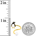 Gold Tone Winter Penguin Christmas Spiral Twister Belly Ring