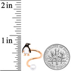 Rose Gold Tone Winter Penguin Christmas Spiral Twister Belly Ring