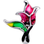 16G 1/4 Green Purple Tropical Flower Labret Monroe Tragus