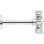 16G 5/16 Clear CZ Gem Snowflake Christmas Labret Monroe Tragus