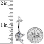 Clear Gem Elegant Swirl Belly Ring