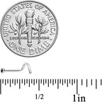 18G Purple 2mm Grade 23 Titanium Press Fit Left Nose Ring Screw