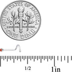 20G Red 2mm Grade 23 Titanium Press Fit Left Side Nose Screw