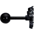 16G 1/4 Clear CZ Gem Black Lotus Flower Cartilage Tragus