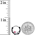 16G 3/8 Pink Flower Black Cartilage Clicker