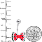 Red Green Sweet Summer Watermelon Bow Belly Ring